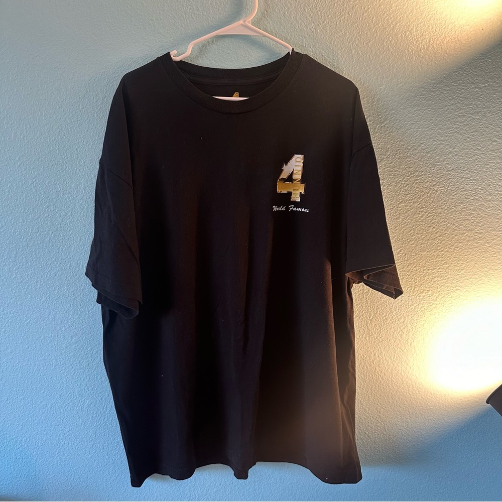 YG 4HUNNID Oversized World Famous Black Gold Shirt